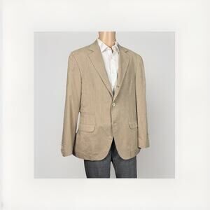 Brunello Cucinelli Prince Of Wales Plaid Cotton Jacket 52/52 Beige Italy
